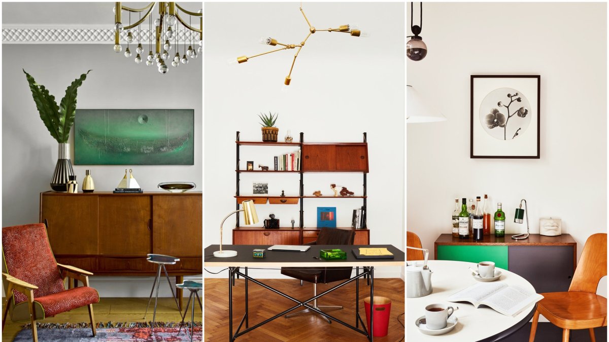 Зеркало и тумба в стиле Mid Century Modern