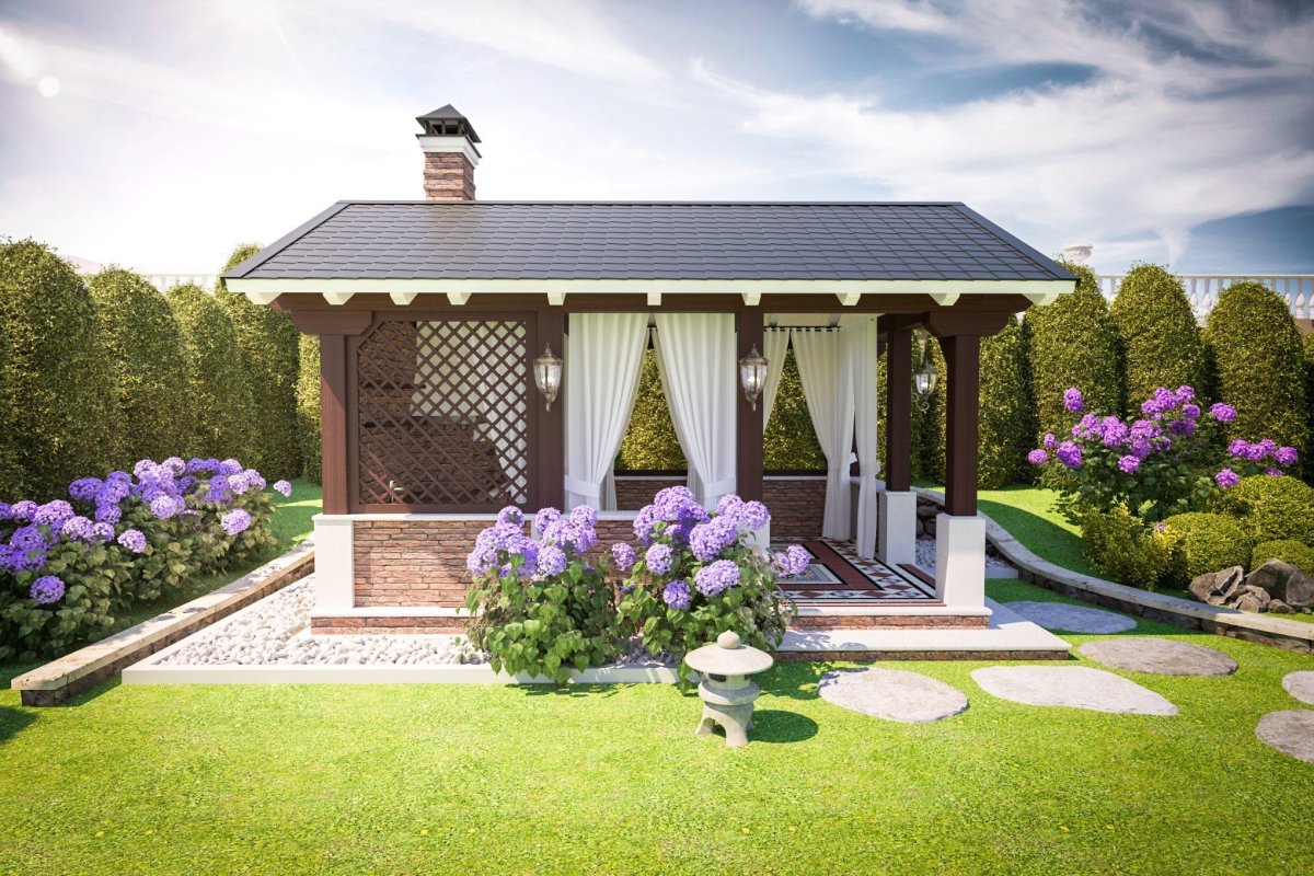 Фазенда беседка с мангалом