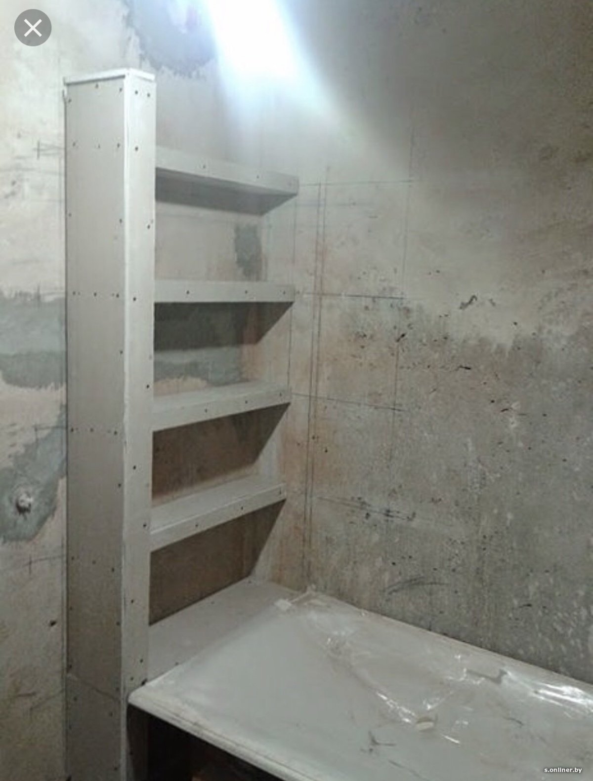 Полочки в ванную комнату из гипсокартона