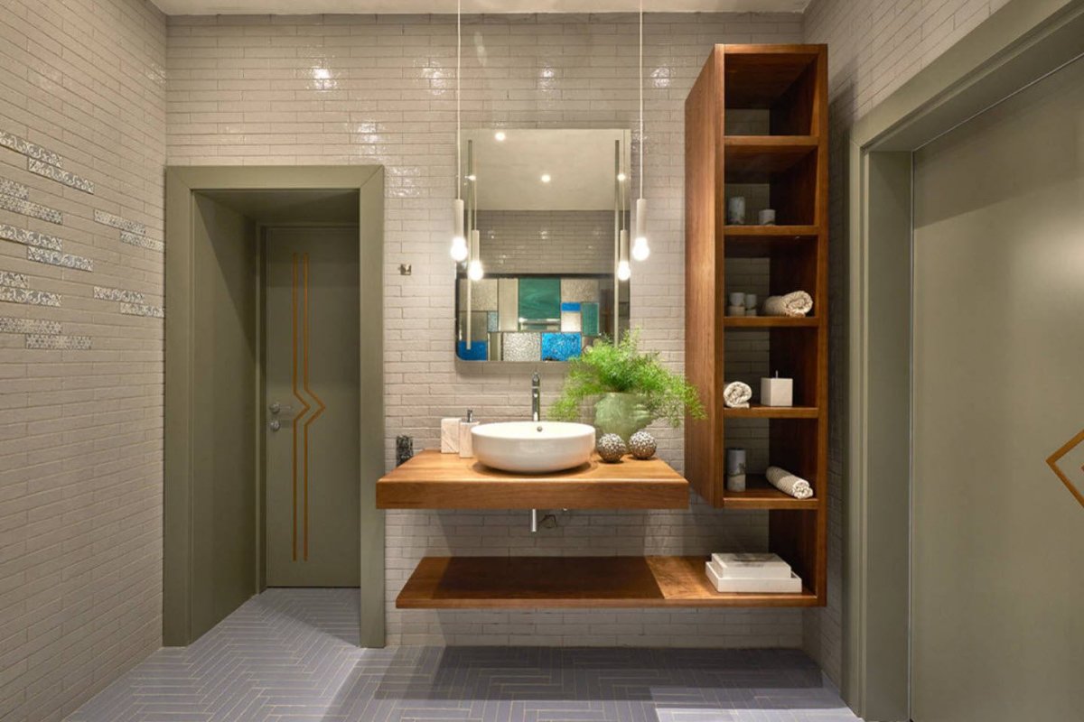 Встраиваемые полочки в ванной