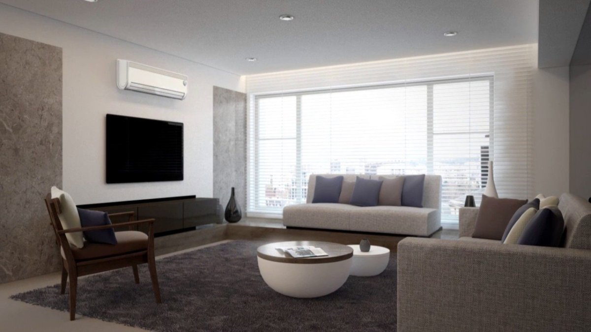 Кондиционер над телевизором