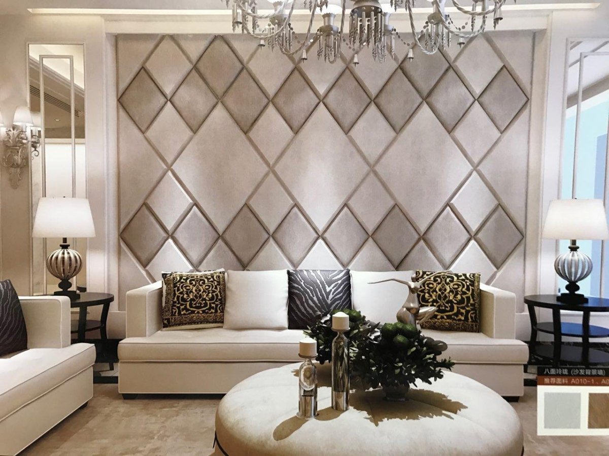 Мягкие панели для стен в гостиную