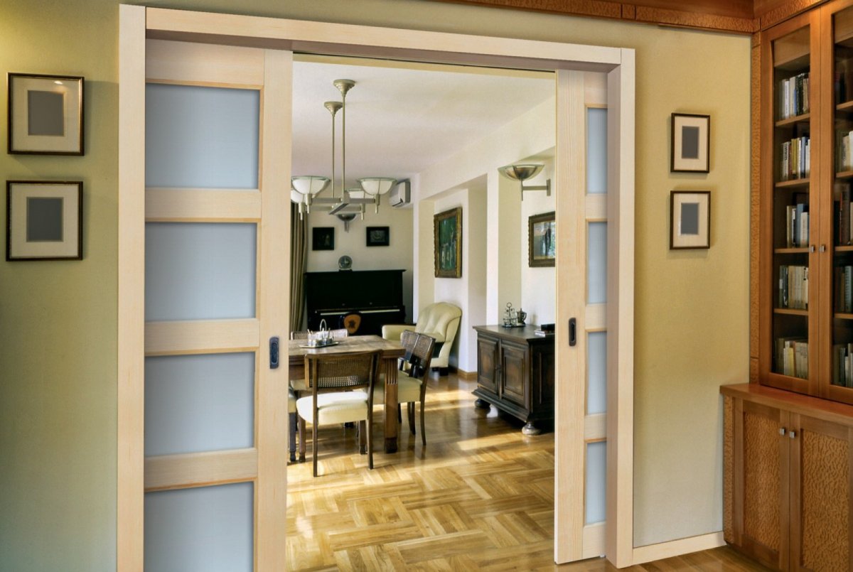 Сдвижная межкомнатная дверь проем 80