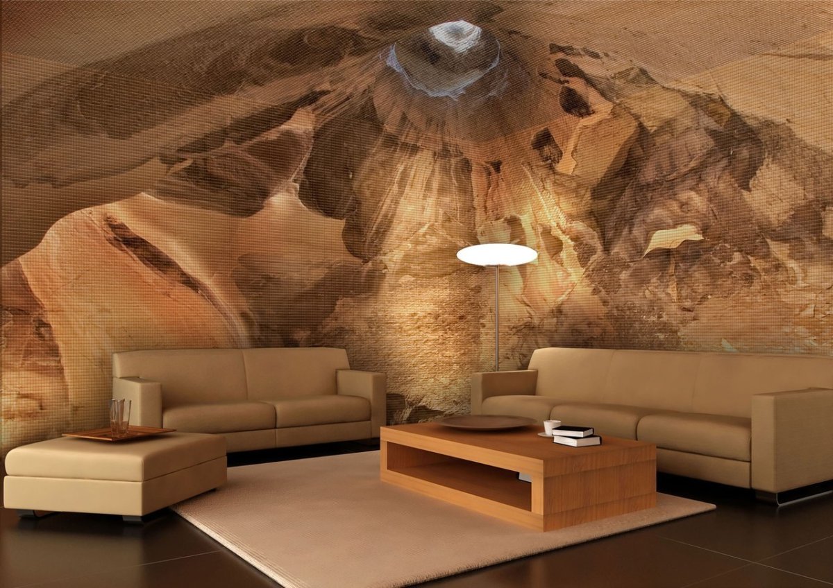Гибкий камень в интерьере гостиной
