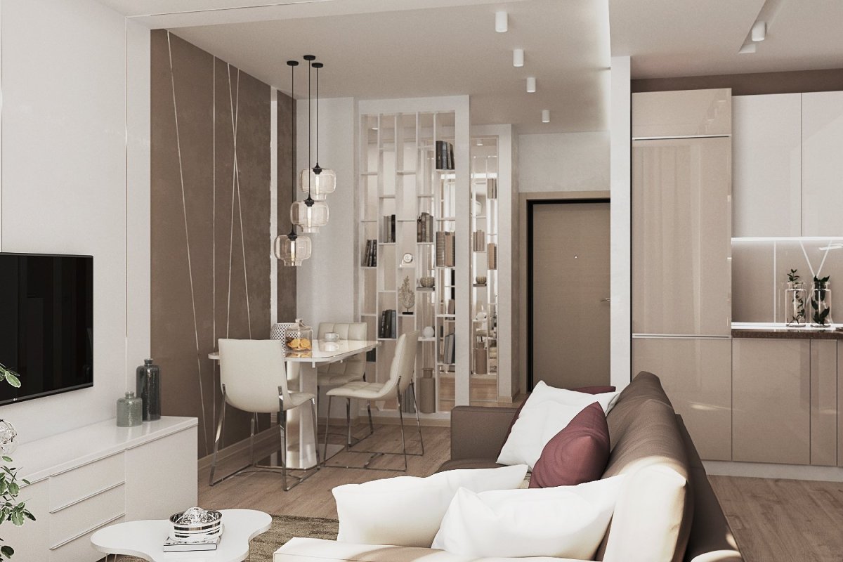 Студия в кофейных тонах