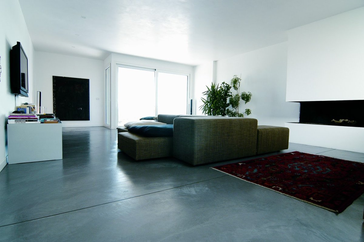 Матовый наливной пол в интерьере