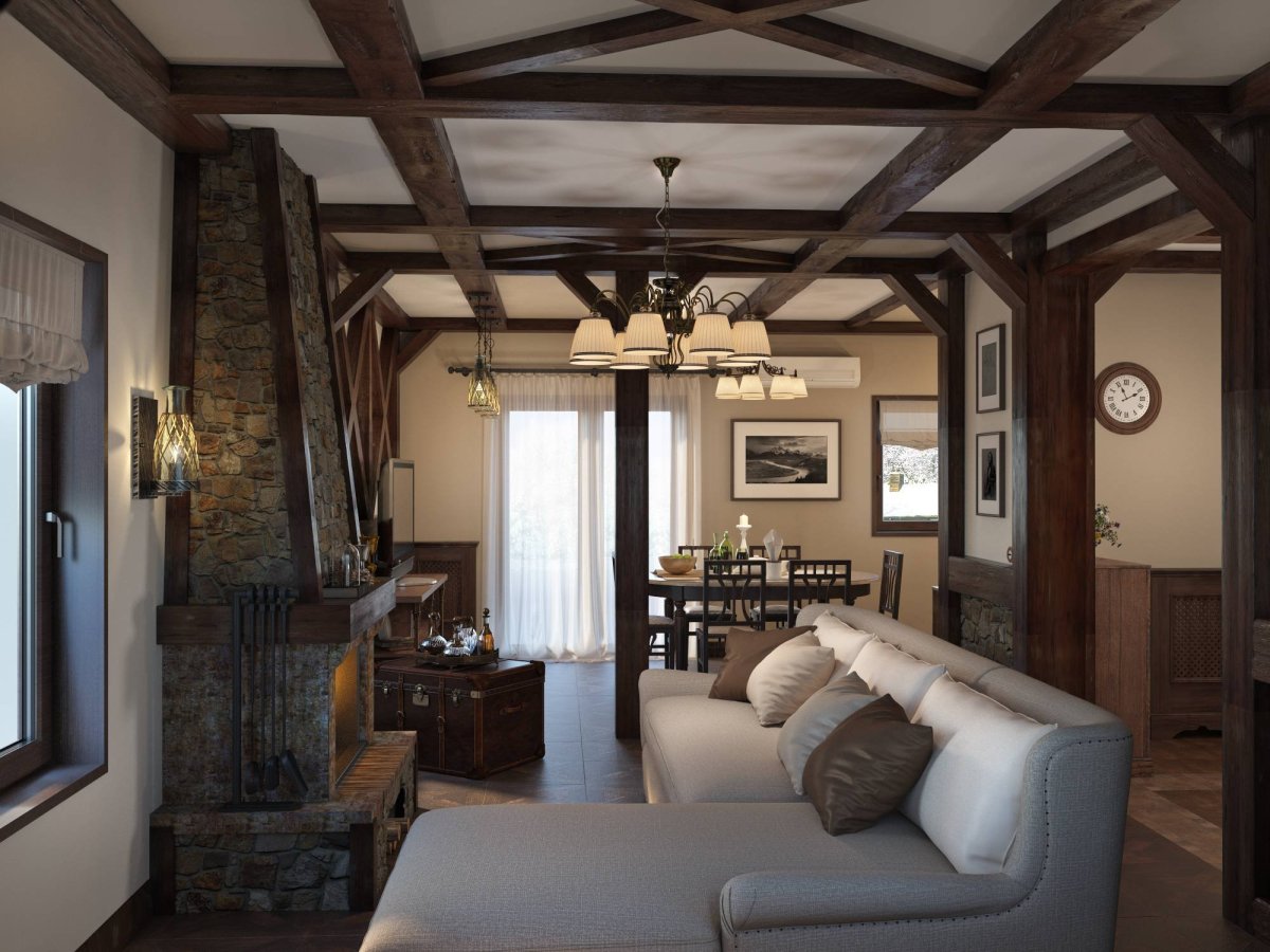 Интерьер фахверк Шале