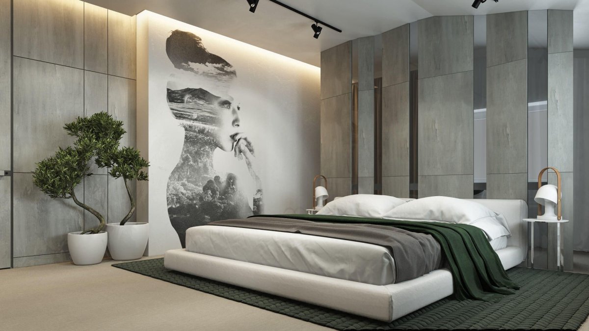 Стены для спальни в современном стиле