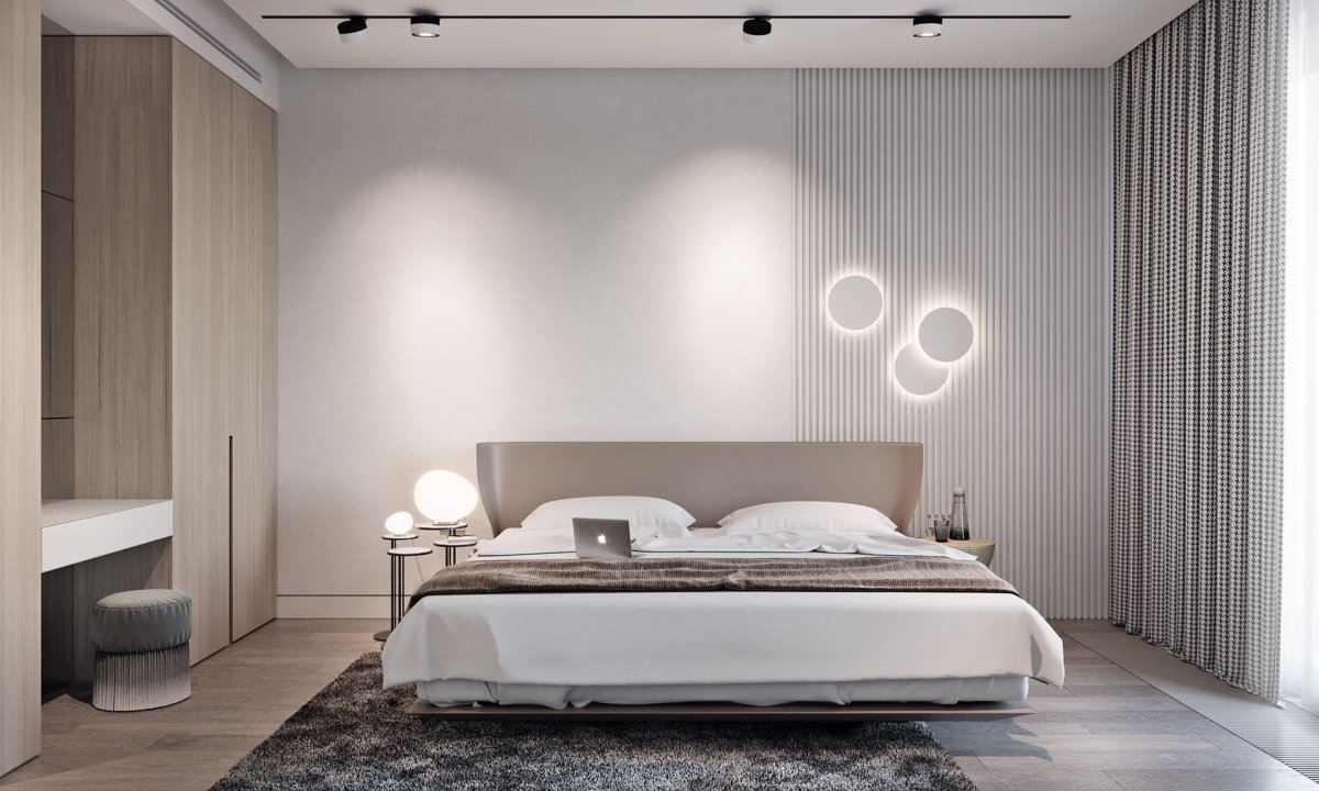 Дизайн спальни в современном стиле обои