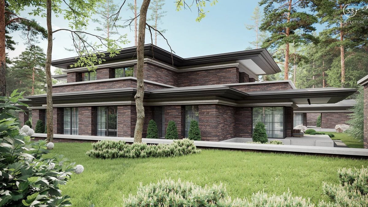 Фрэнк Ллойд Райт стиль коттедж