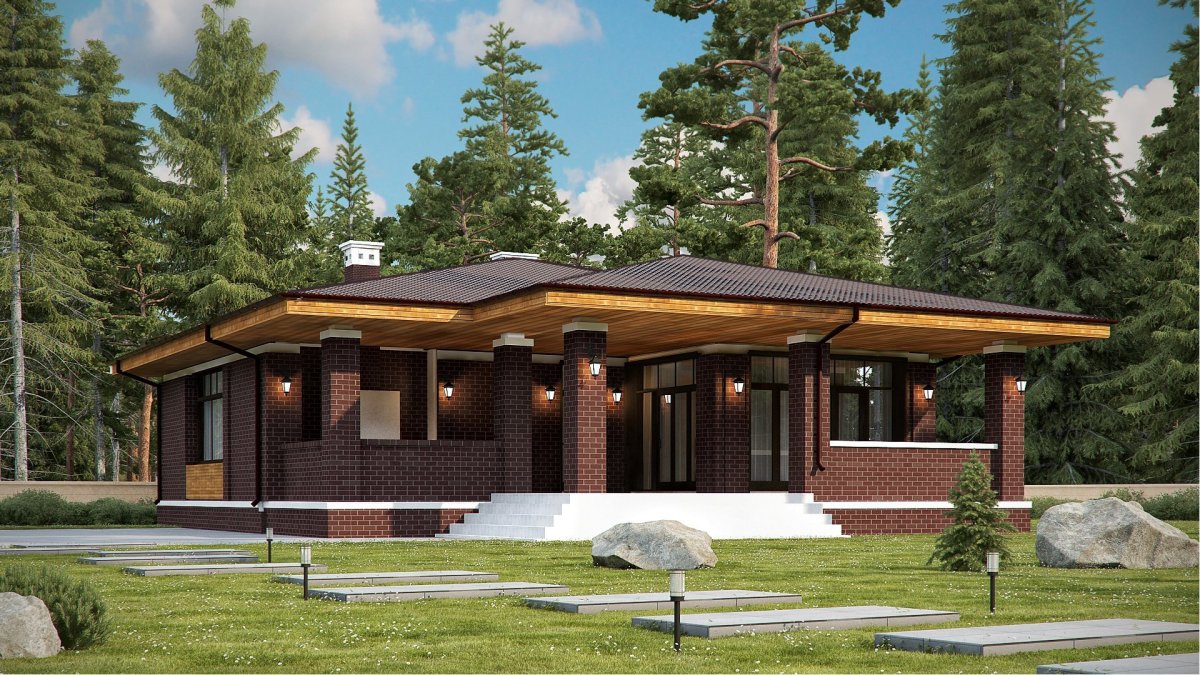 Дом-баня 100кв проекты одноэтажные с террасой