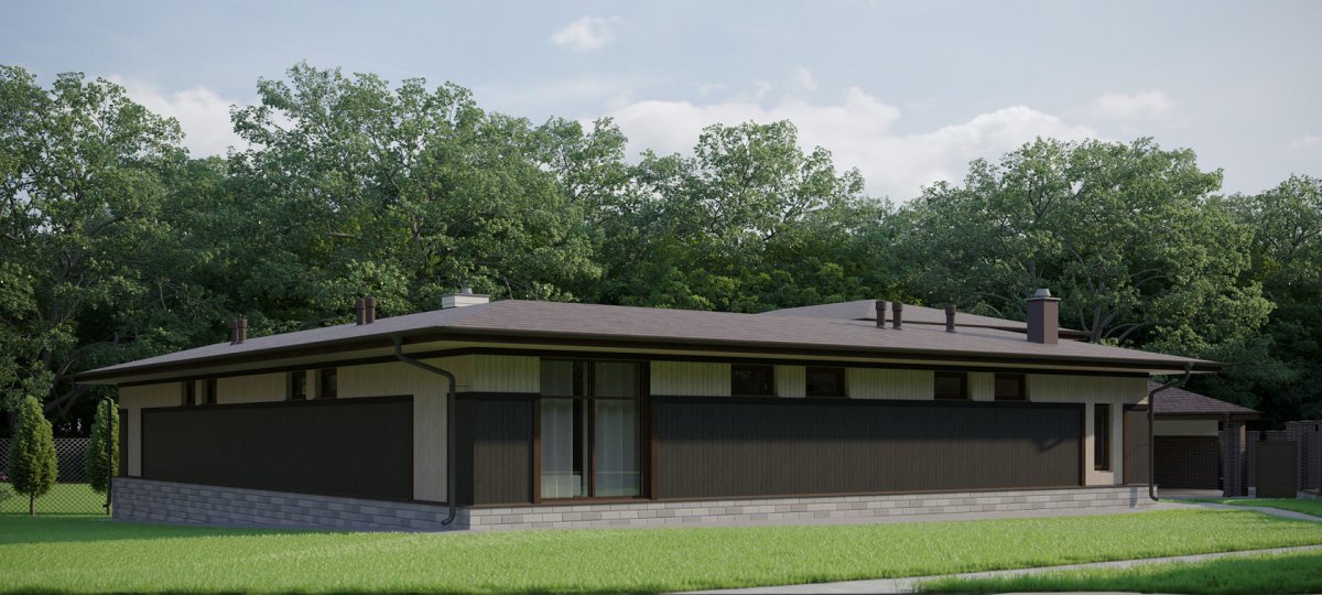 Одноэтажный 137 с террасами Райт