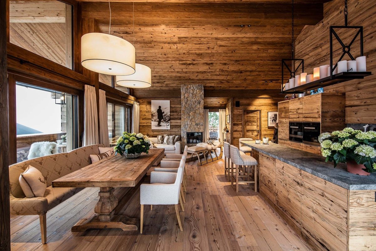 Кухня в стиле Шале в квартире