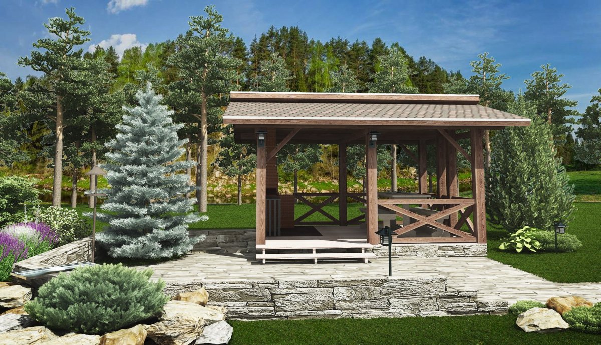 Беседка в стиле Шале