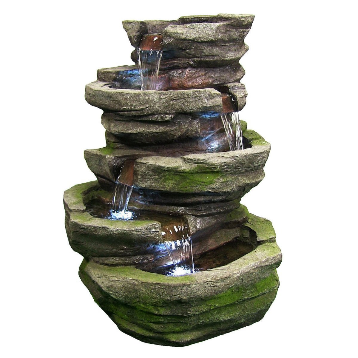 Фонтан садовый Bowl Rock led 42х48х48
