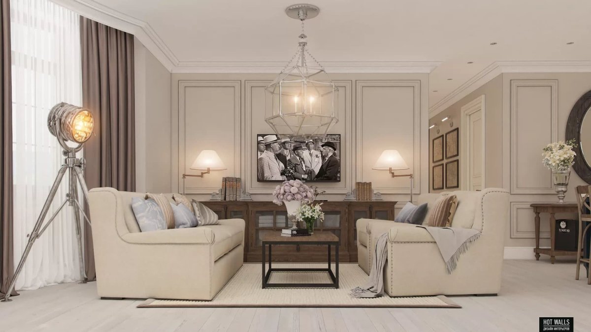 Освещение в гостиной в стиле Неоклассика