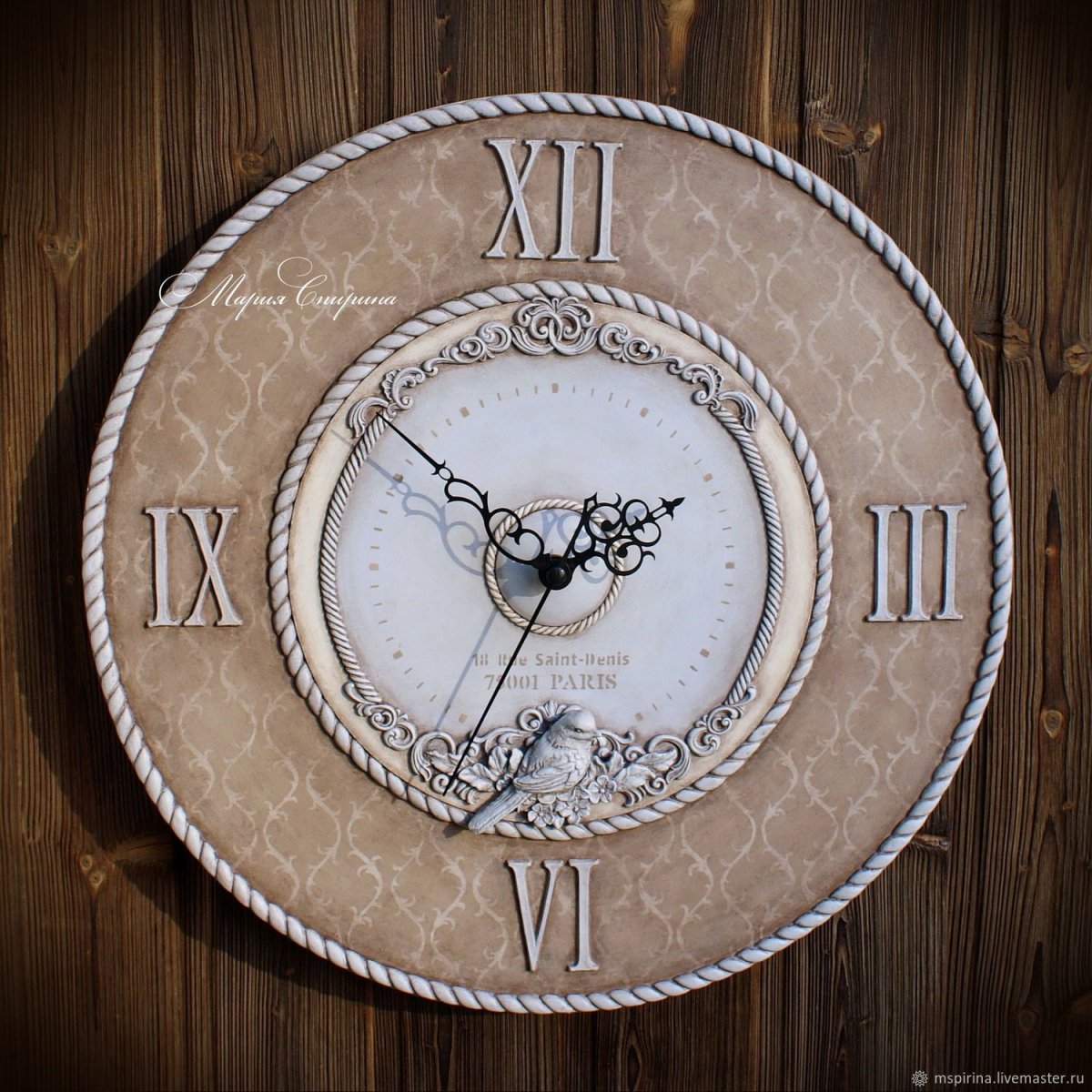 Часы в винтажном стиле декупаж