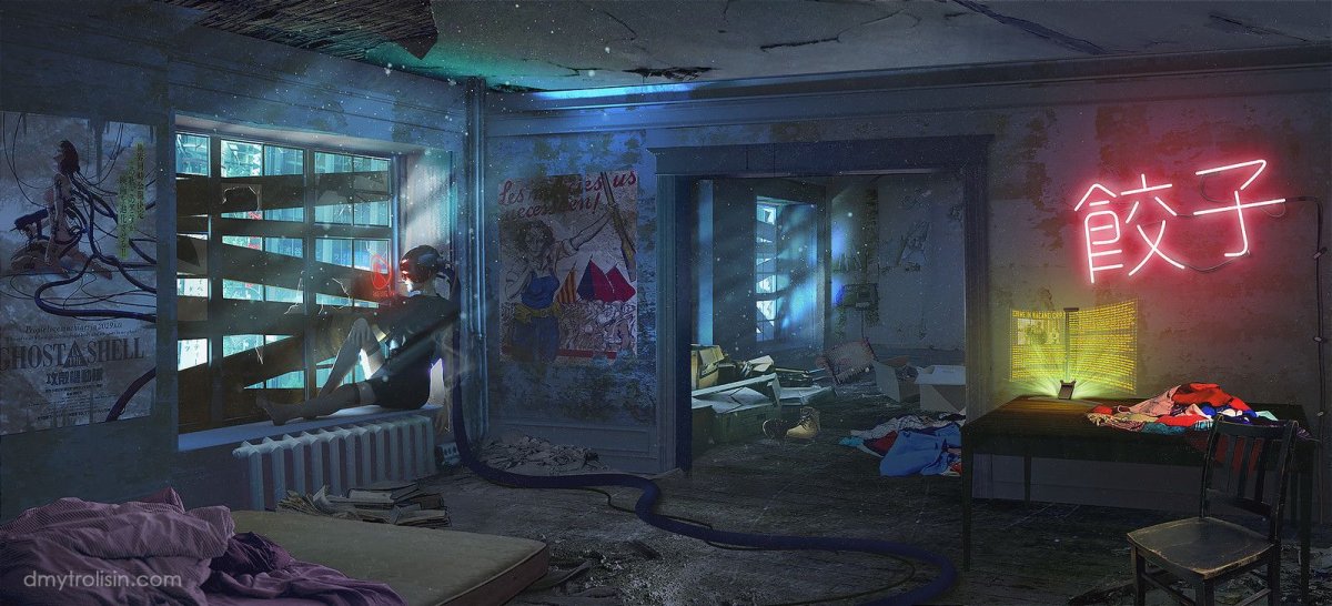Комната в стиле Cyberpunk 2077