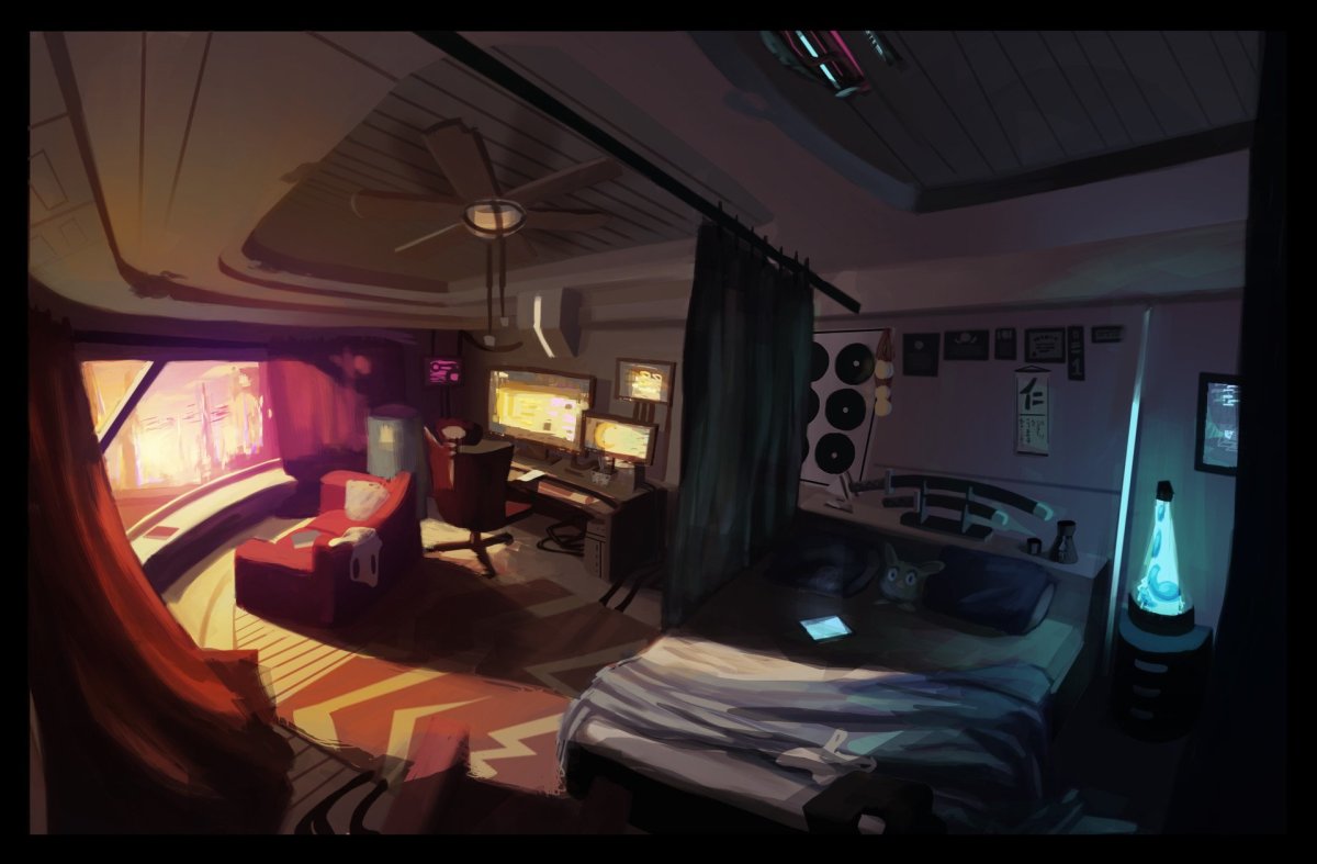Арт комната Cyberpunk 2077