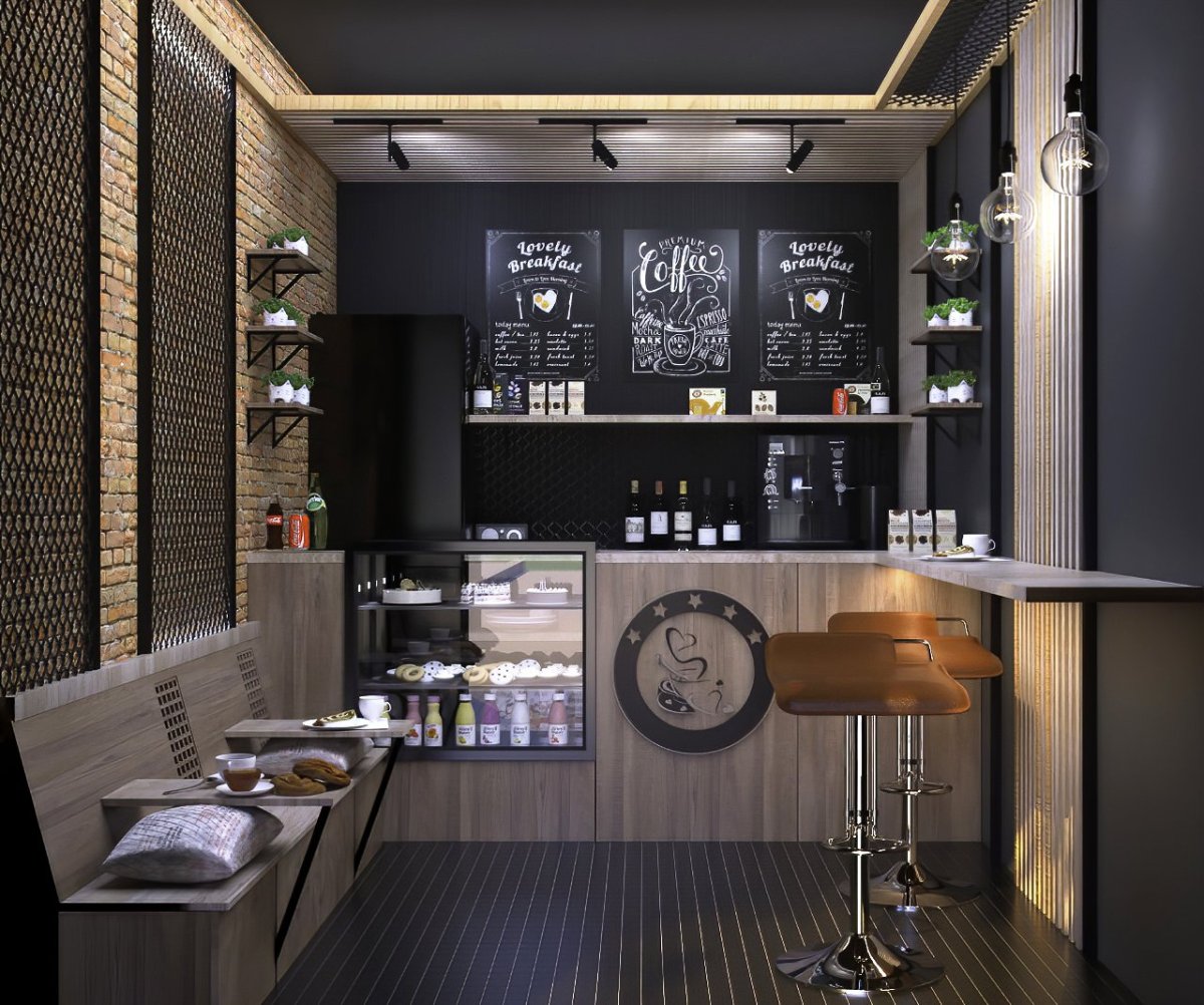 Интерьер кофейни маленькой
