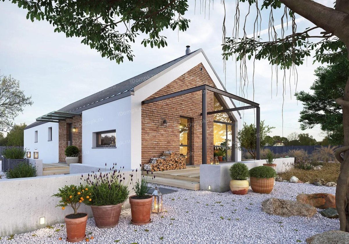 Дом в стиле Barn House одноэтажный