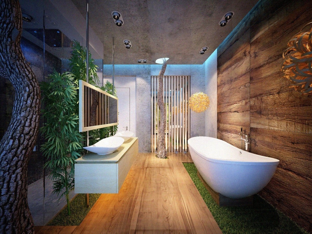 Ванна в экостиле