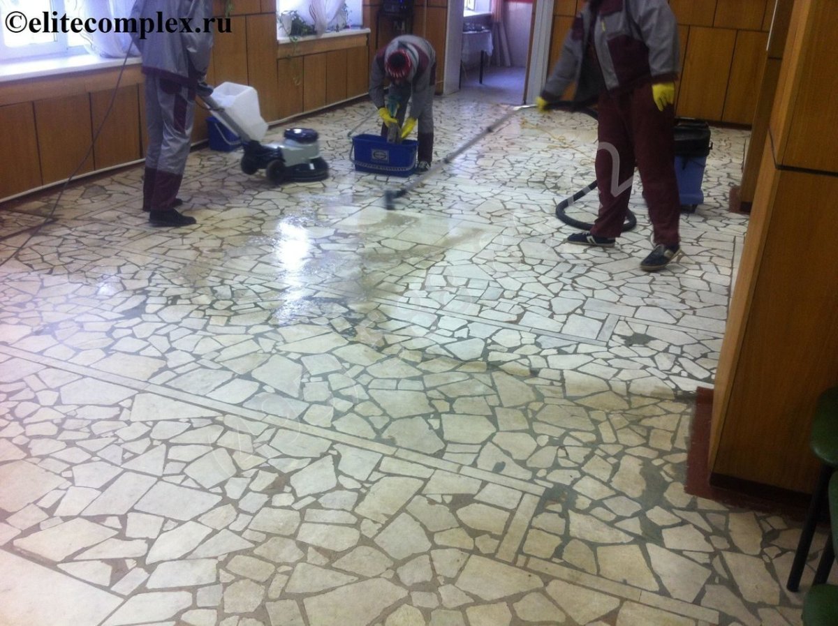 Чистка мраморной крошкой