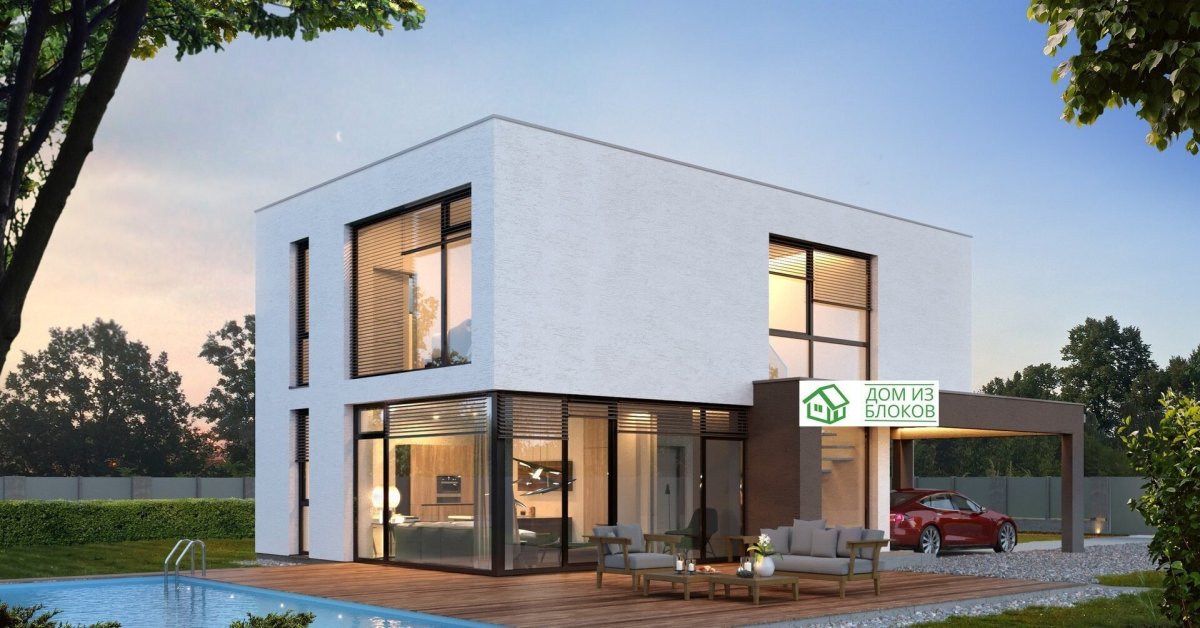 Дом с плоской крышей z500