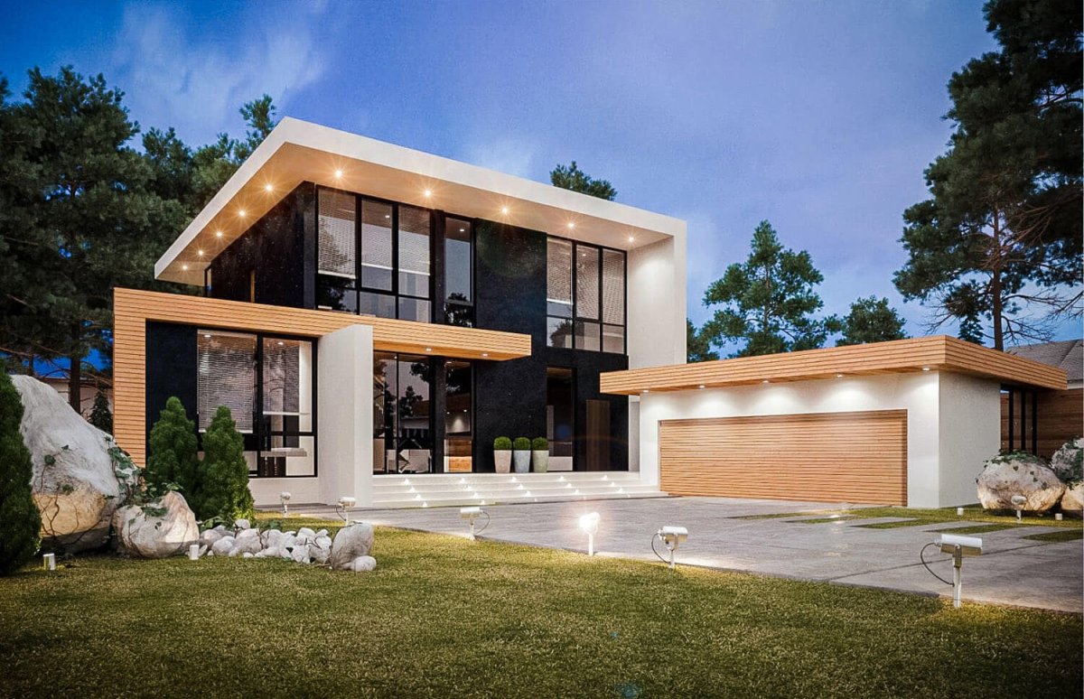 Дом с плоской крышей z500