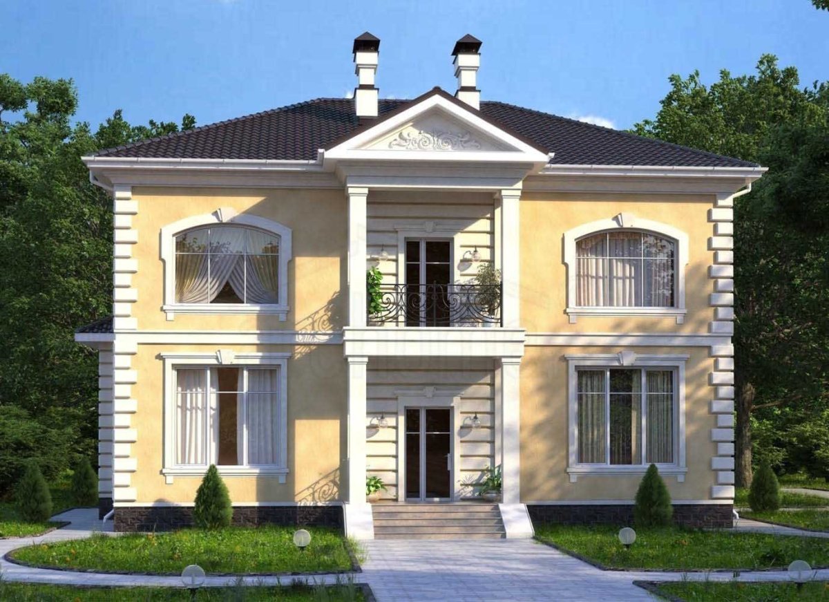 Фасады двухэтажных домов