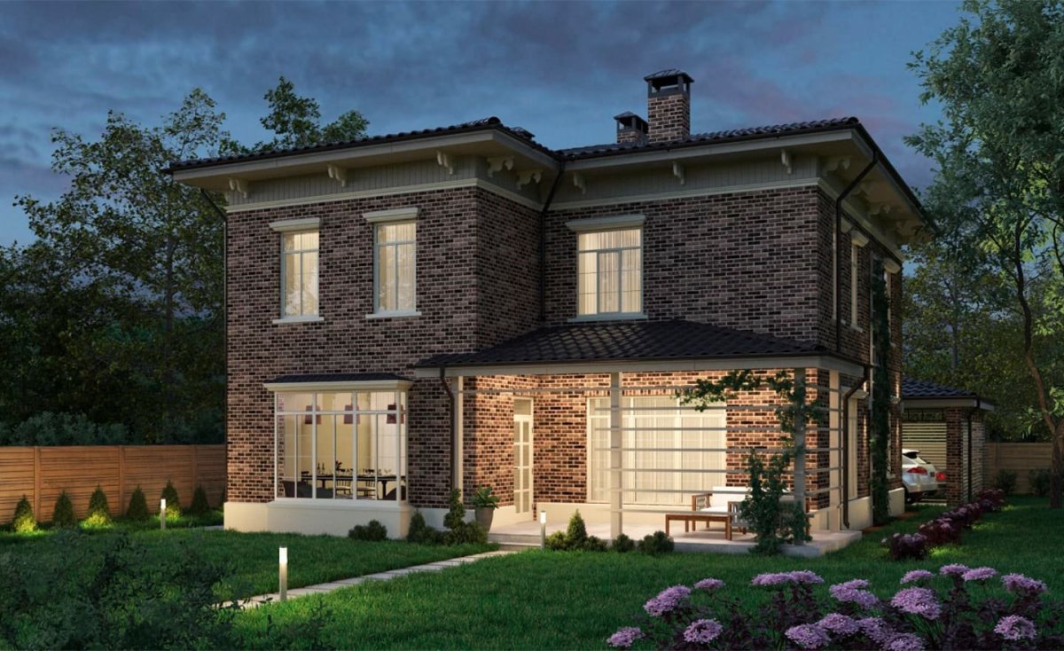 Двухэтажный дом в английском стиле