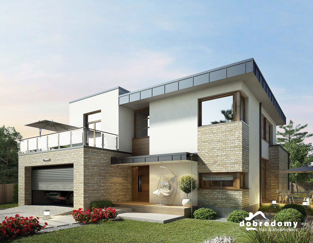 Коттедж с террасой на крыше