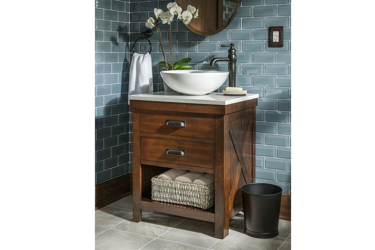 Тумбы лофт в ванную под накладную раковину