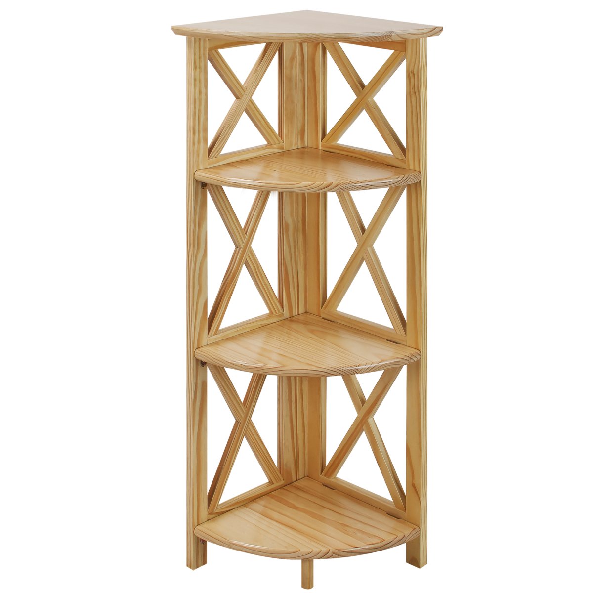 Стеллаж деревянный угловой