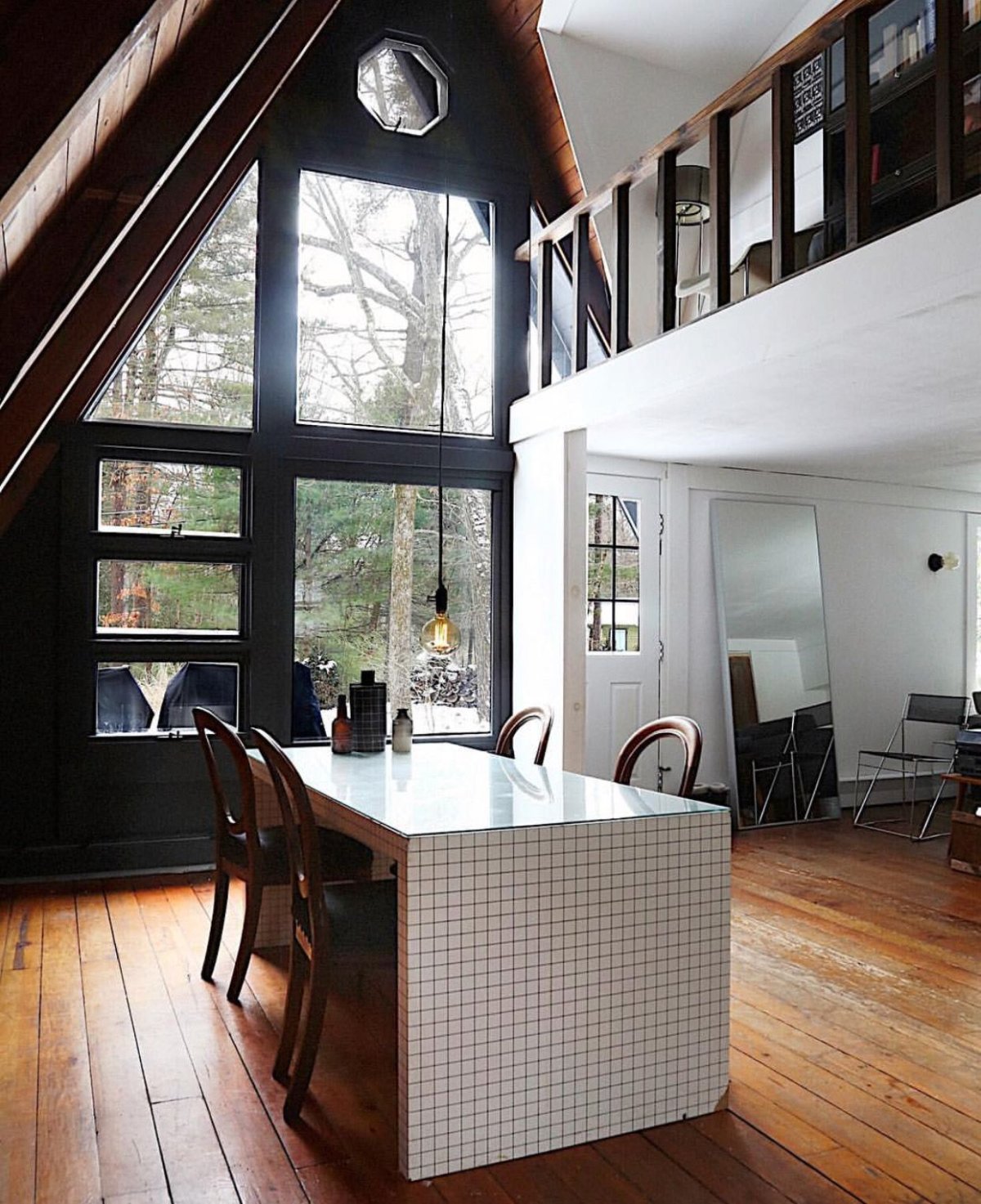 Aframe дом интерьер