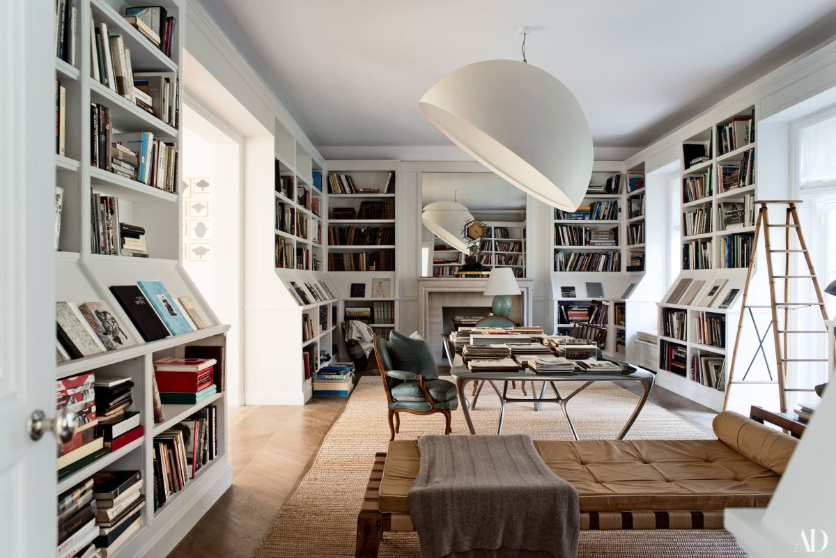 Библиотека в скандинавском стиле