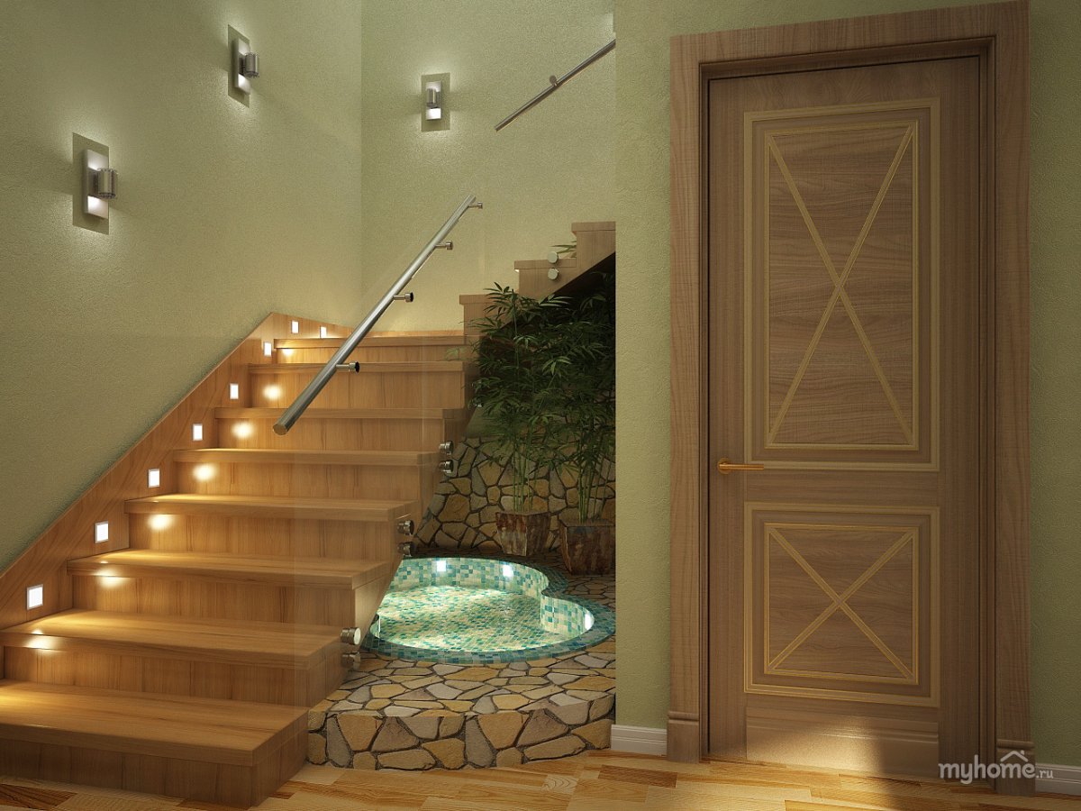 Подсветка лестницы в частном доме