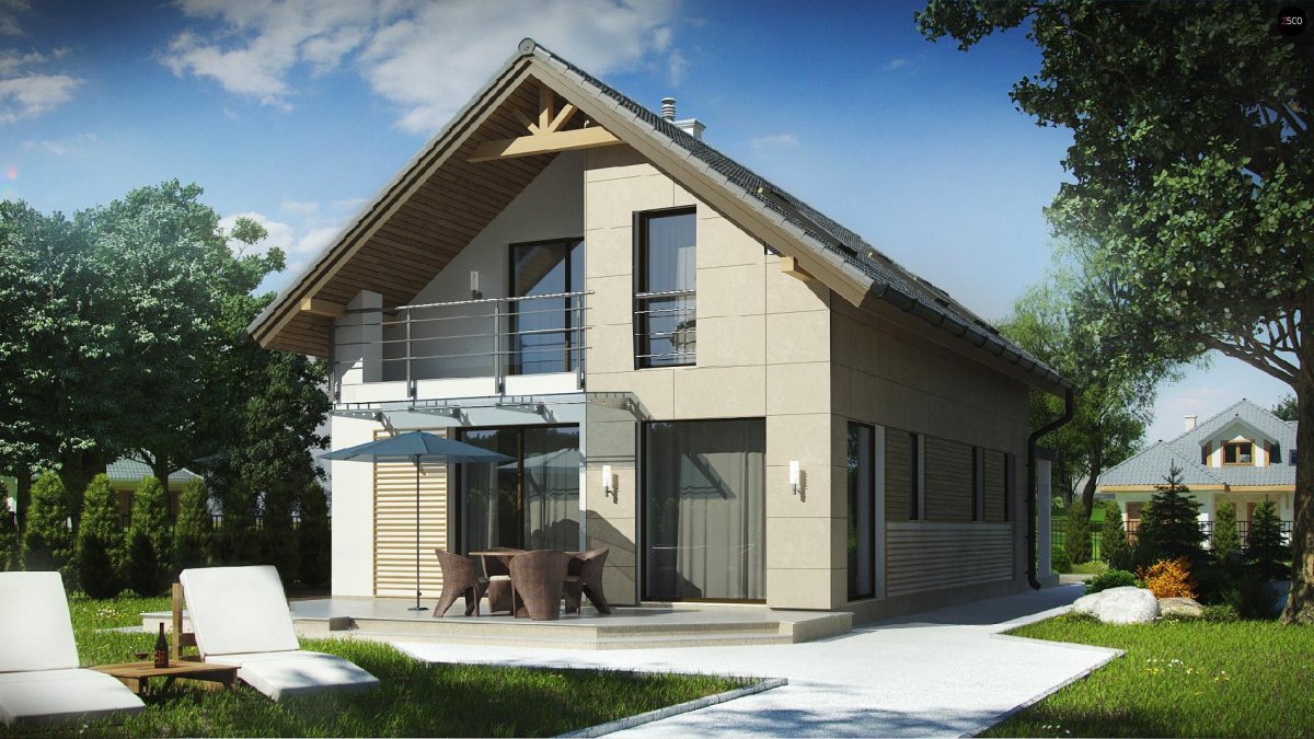 Дом 160м2 двускатная крыша