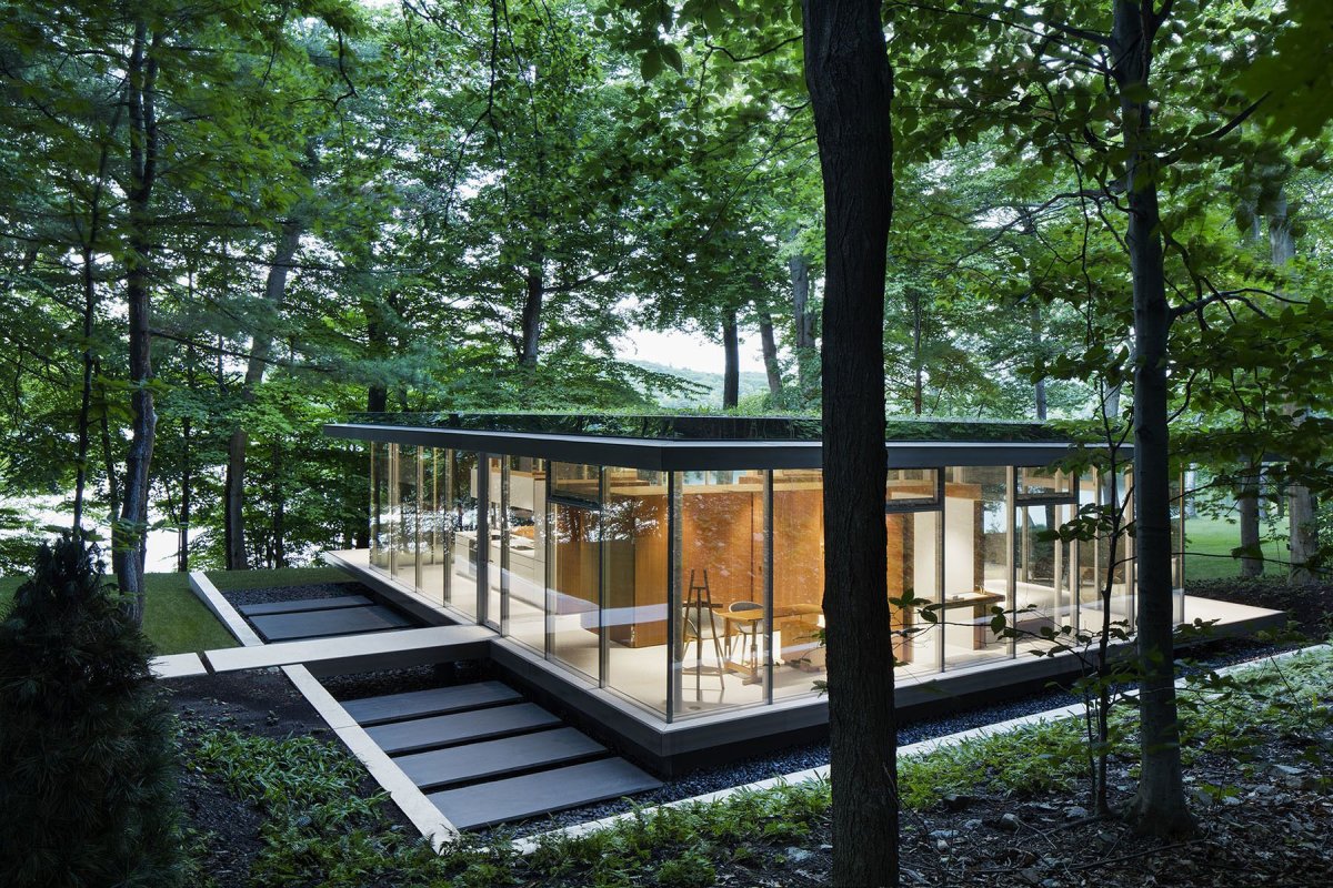 Стеклянный дом в лесу