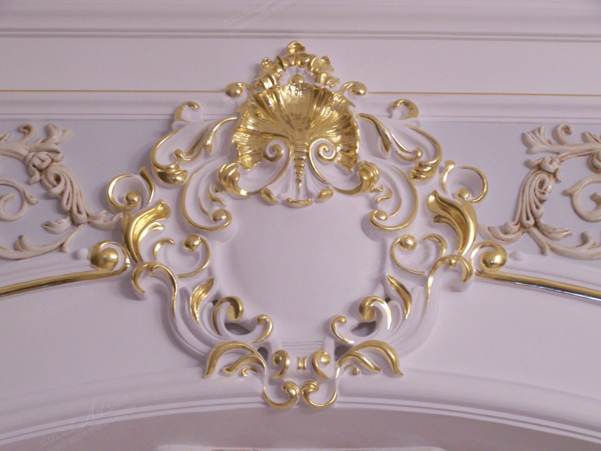 Золочение лепнины поталью