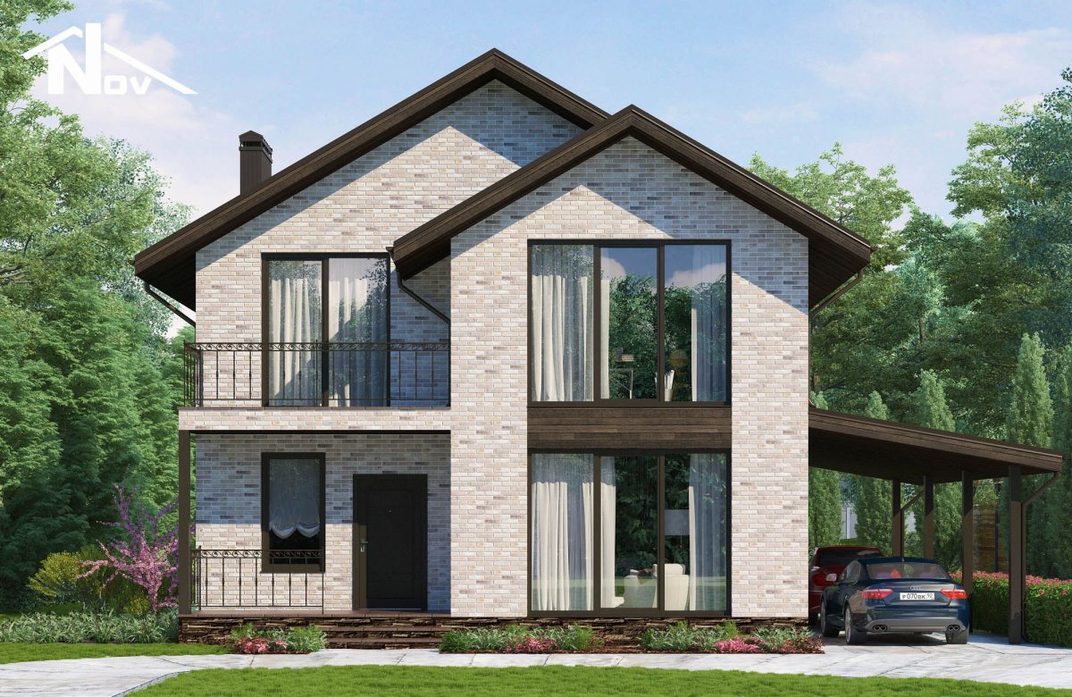 Проект двухэтажного дома 126м Новация