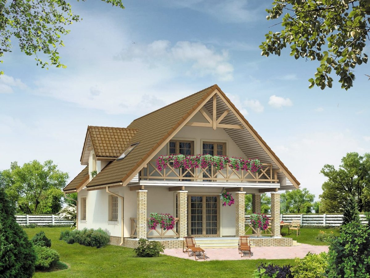 Мансардный дом с террасой