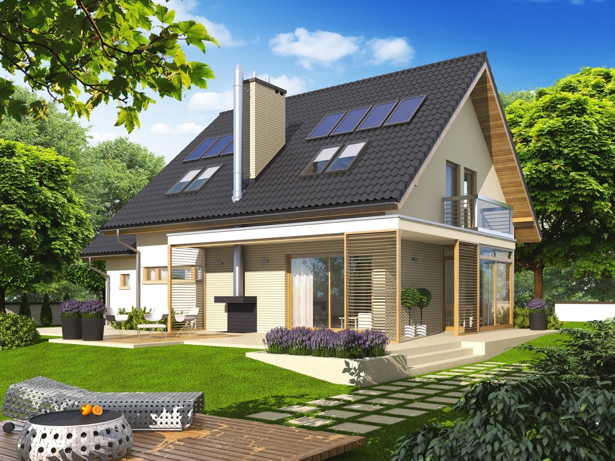 Дом с мансардой и террасой 120кв