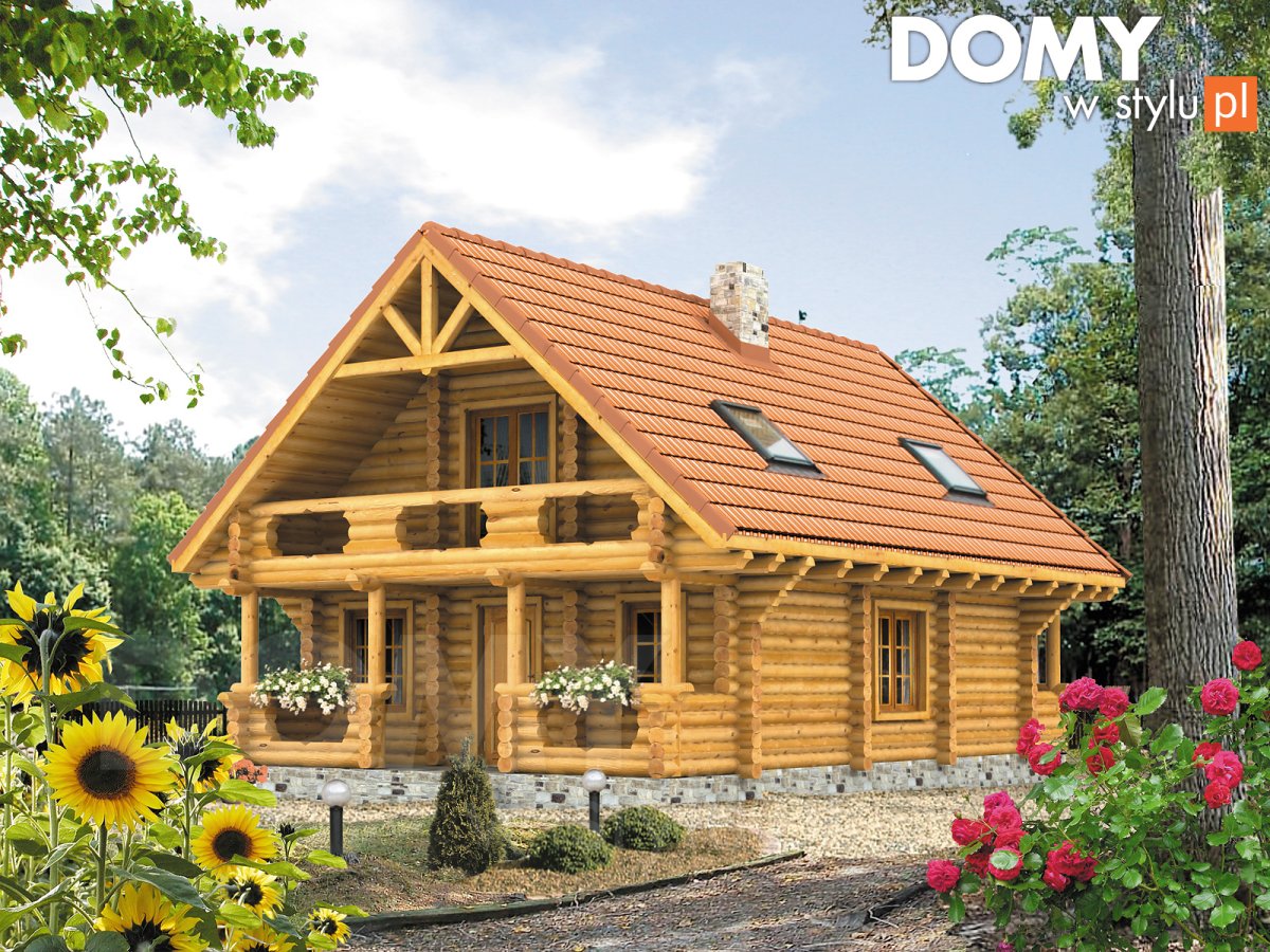 Бревенчатый дом с мансардой