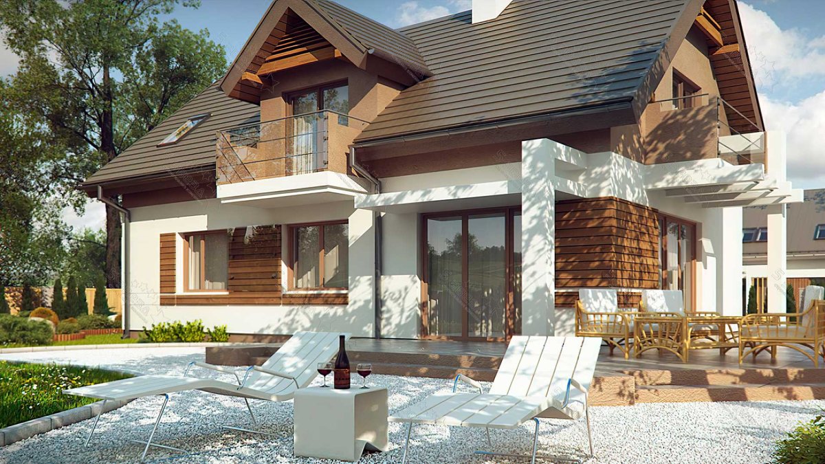 Проекты коттеджей с мансардой и террасой