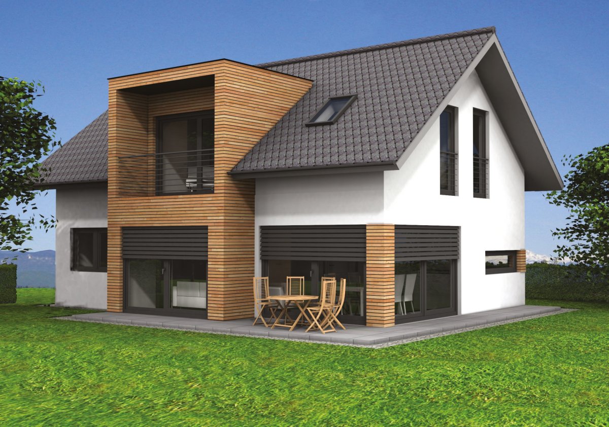 Дом с мансардой и террасой 120кв проект