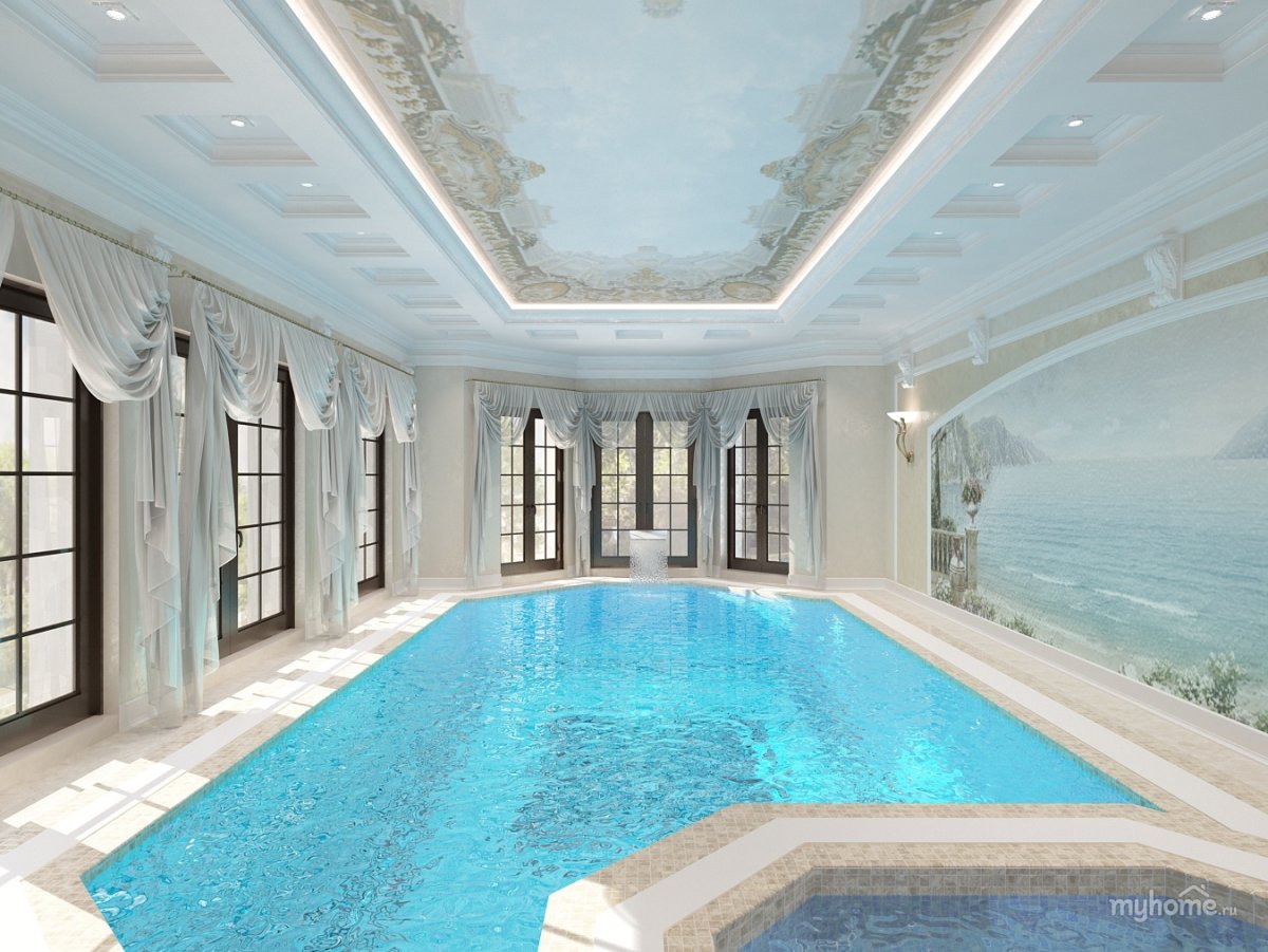 Крытый бассейн в классическом стиле