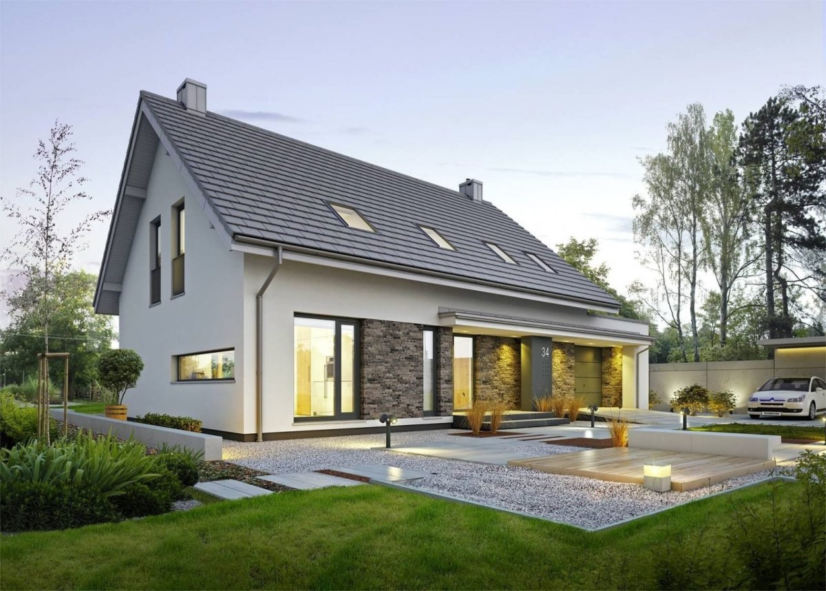 Дом с мансардой и террасой 200 кв м