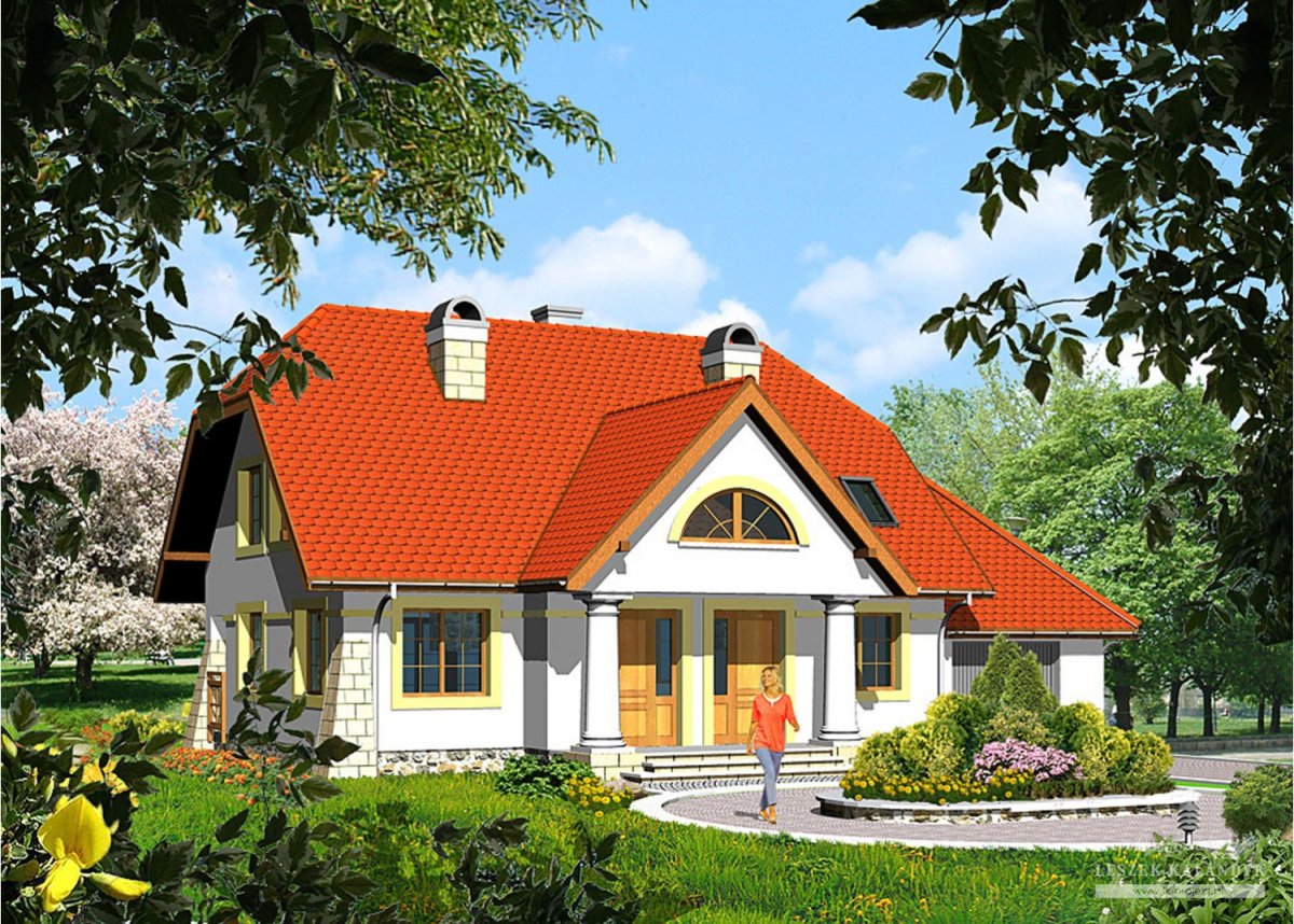 Одноэтажный мансардный дом