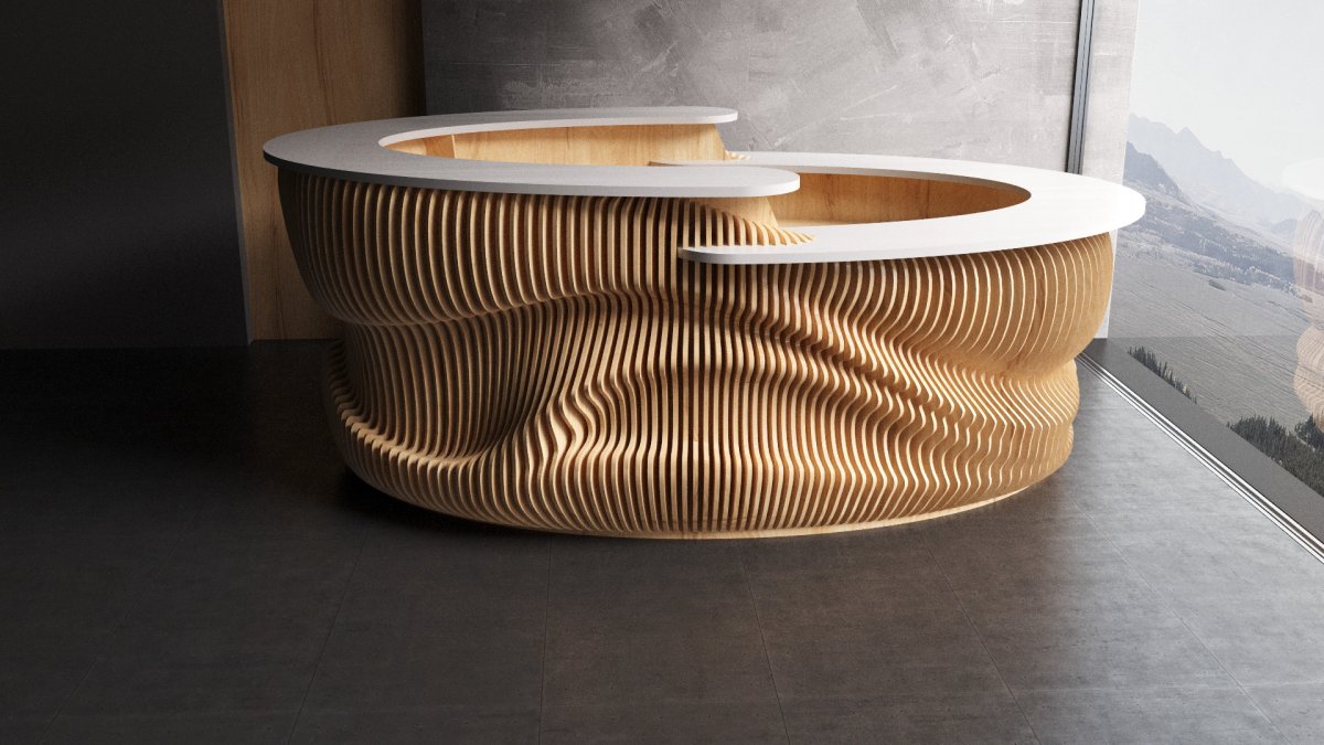 Параметрический ресепшн 3д модель